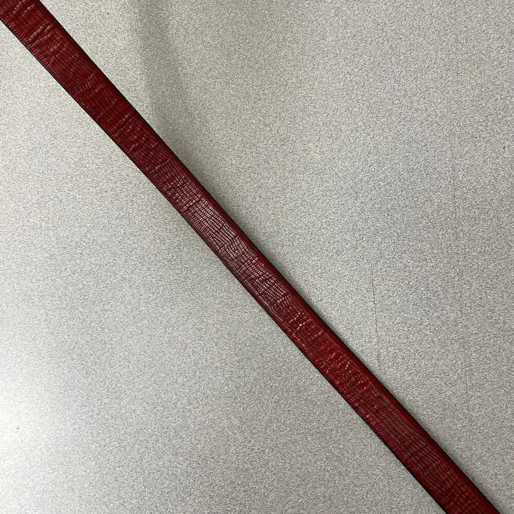 Martin Dingman Leather Belt Medium Red Silver Mens Lizard Grain Calfskin 1